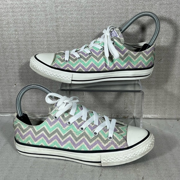 Converse CTAS Lace-Up Lavender/Teal Print Junior Size 3/EUR 35/CM 21.5 - Picture 1 of 8